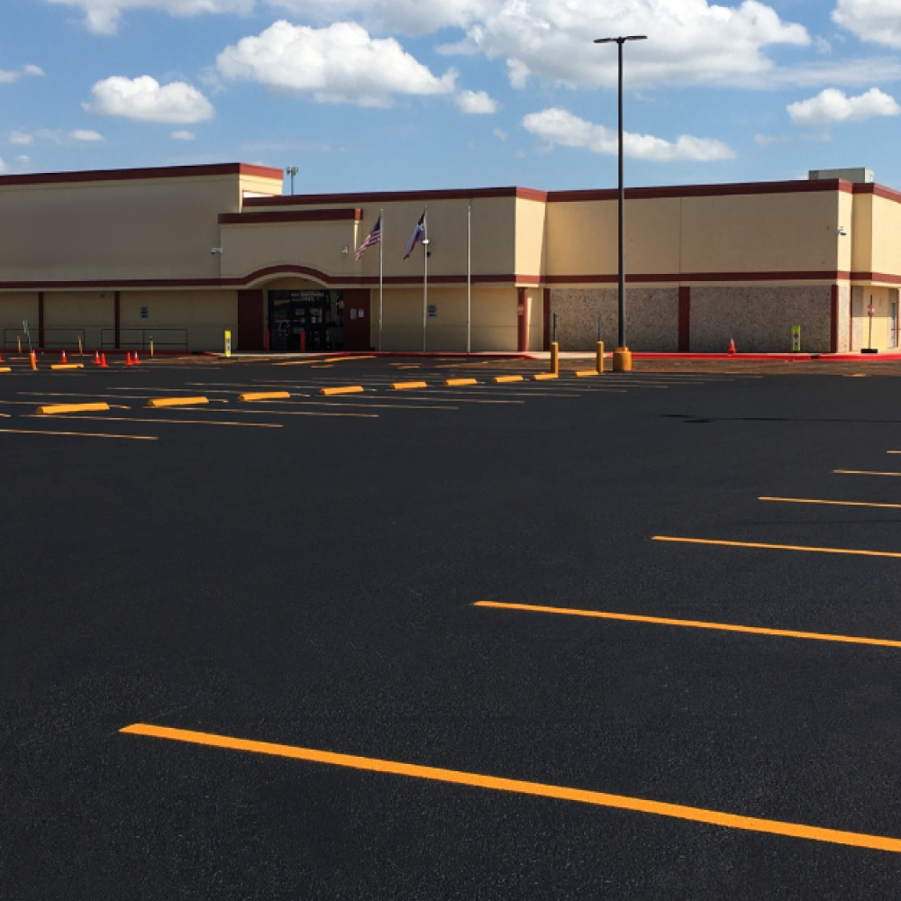 Line striping for parking lots